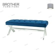 Stoff gepolstert Schlafzimmer Wohnzimmer Antik Metall Ottoman Bench